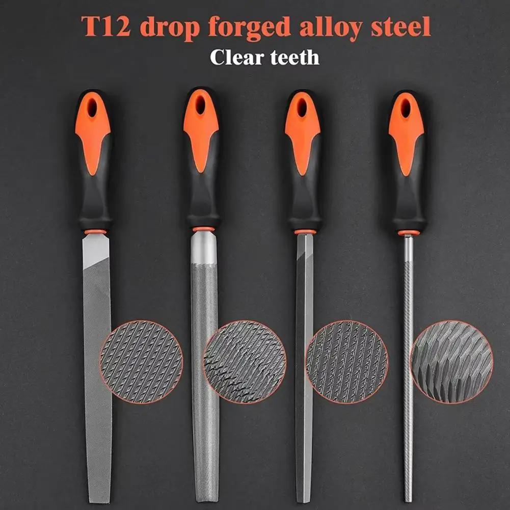 Comfort Grip Files High Carbon Steel Woodworking Files Carving Tools Kit Compact Portable Multi-functional Metal for Precision