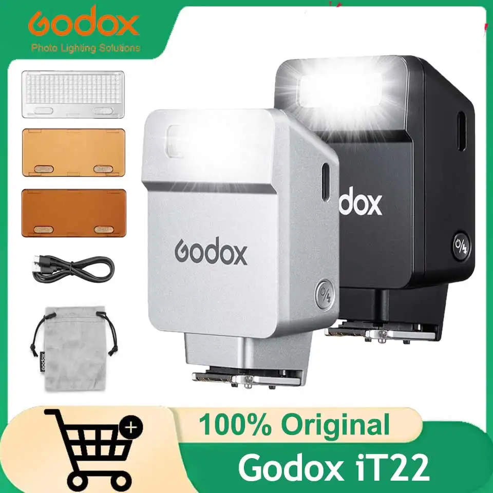 Godox iT22 TTL Mini Flash sur appareil photo C/N/S/F/O Compact monté sur chaussure avec filtre magnétique pour Sony Canon Nikon Fuji Olympus