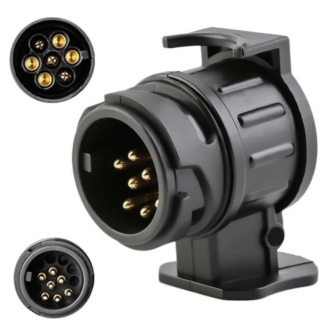 13-pinowy do 7-pinowego adaptera przyczepy Przyczepa kempingowa Adapter wtyczki holowniczej samochodu Adapter wtyczki holowniczej 12V Wodoodporne złącze konwertera gniazda elektrycznego