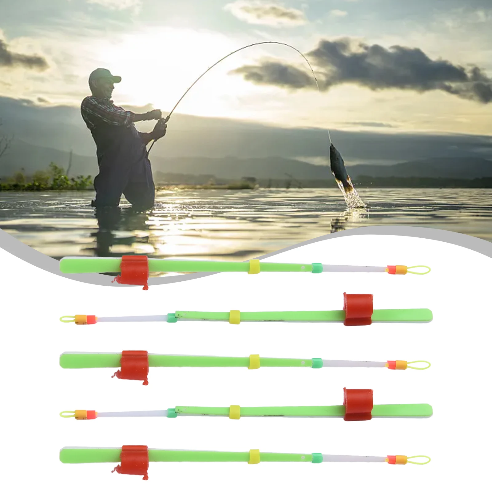 5Pcs Mini Winter Ice Fishing Rod Thin Slice Double Layered Thickened Extension Rod Fish Pole Top Tip Section Indicator