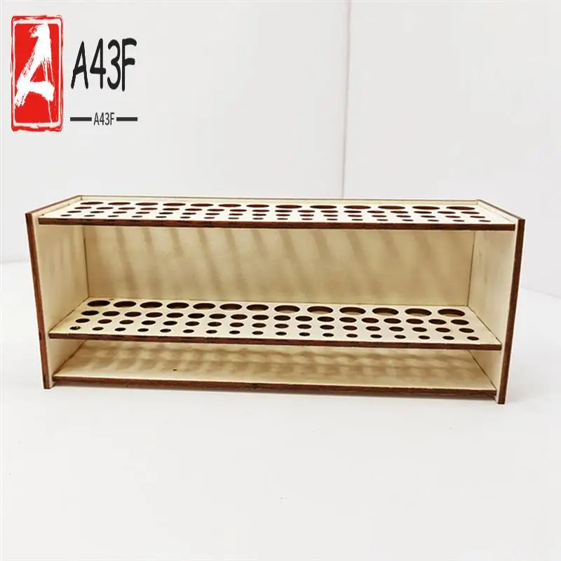 

A43F-Paint Brush Stand Wooden Painting Brush Stand Desk Organizer Shelf Makeup Brush Shelf Painting Supplies