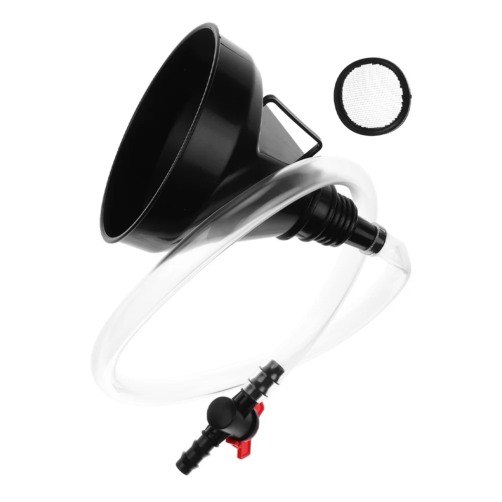 1 مجموعة قمع زيت ممتد مع مفتاح صمام خرطوم مرن طويل واسع الفم لزيت المحرك مبرد الوقود استخدام السيارات رقم #6