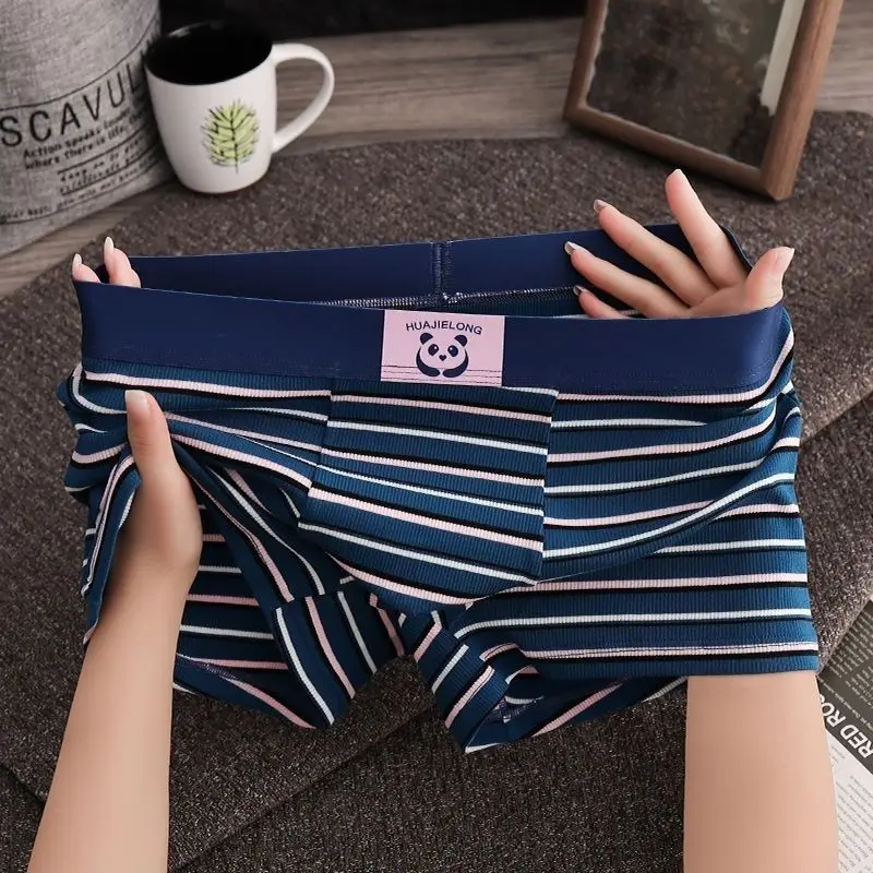 New High-end Pure Cotton Pants for 25 To 35 Years Old Striped Sexy Sporty Checkered Antibacterial Men's Pants Underwear Shorts