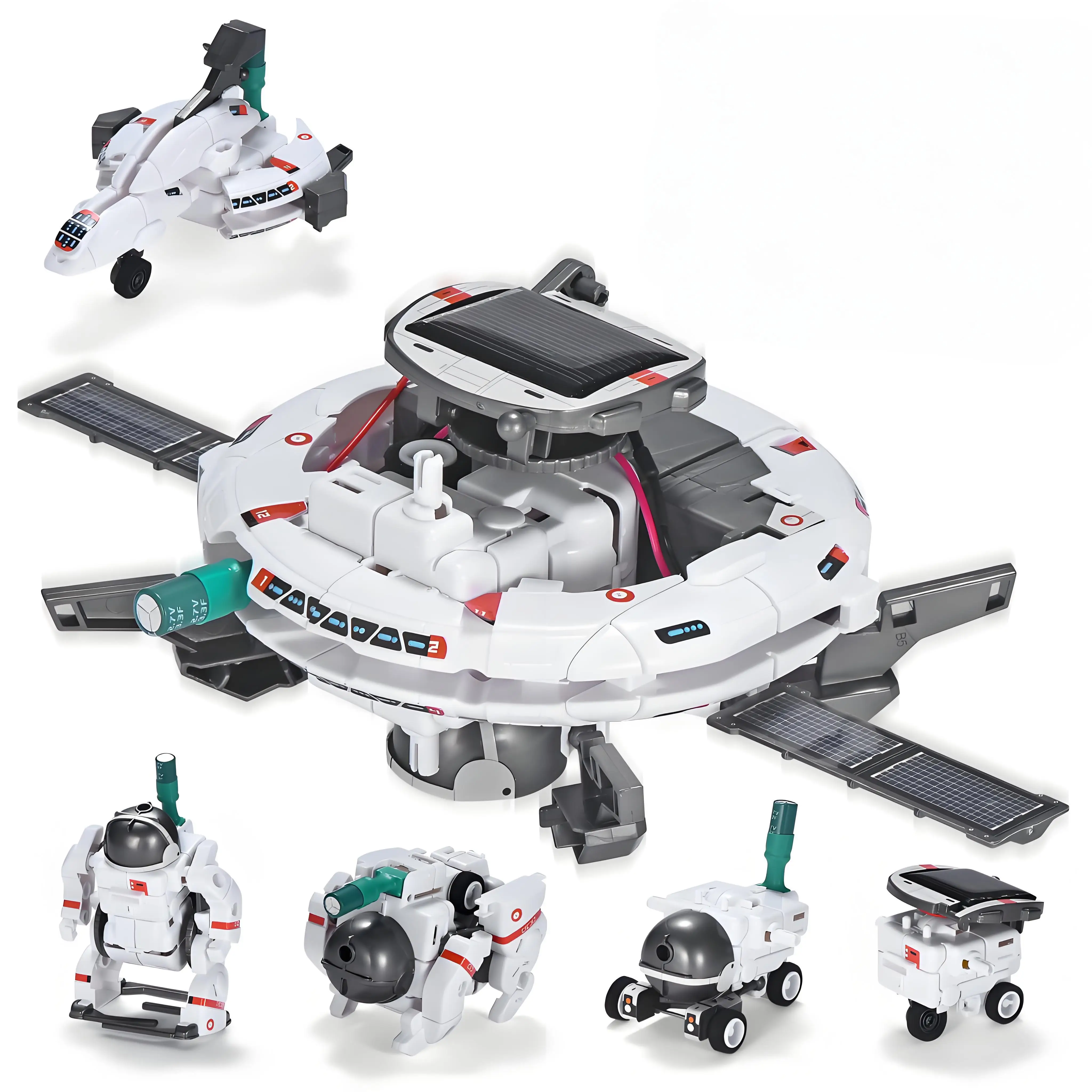 Kit de robot solar STEM para niños de 8 a 12 años, juguetes científicos de construcción de doble potencia con panel solar y batería, regalo educativo para niños y