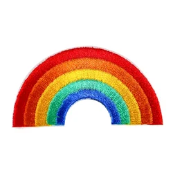 2PCS Rainbow Patch Stripes Badge Embroidery Applique Iron on Patches for Clothes Stickers Handmade DIY Apparel Sewing Supplies