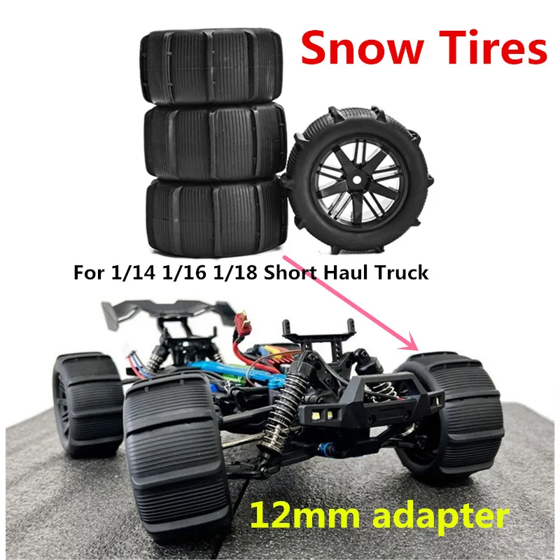 

4 шт. радиоуправляемые автомобильные шины песчаная Снежная шина колеса 12 мм адаптер для 1/14 1/16 1/18 радиоуправляемая модель Багги обновленные аксессуары для короткодорожного грузовика