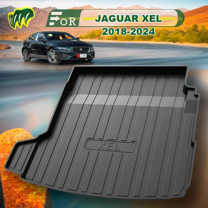 

For JAGUAR XEL 2018-2024 TPE Custom Fit Car Trunk Mat All Season Black Cargo Mat 3D Shaped Laser Measured Trunk Liners