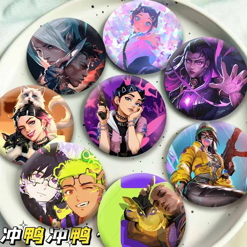 Cool Game V-Valorants Enamel Pins Daily Styles Jewelry Ornament Badge Cartoon Gekko Yoru Clove Button Brooch Backpack Accessory