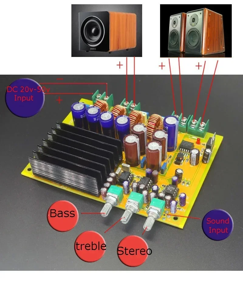Готовый TAS5630 300 Вт + 150 Вт x 2 Hi-Fi 2,1 аудио стерео цифровой усилитель мощности плата сабвуфера усилитель класса D