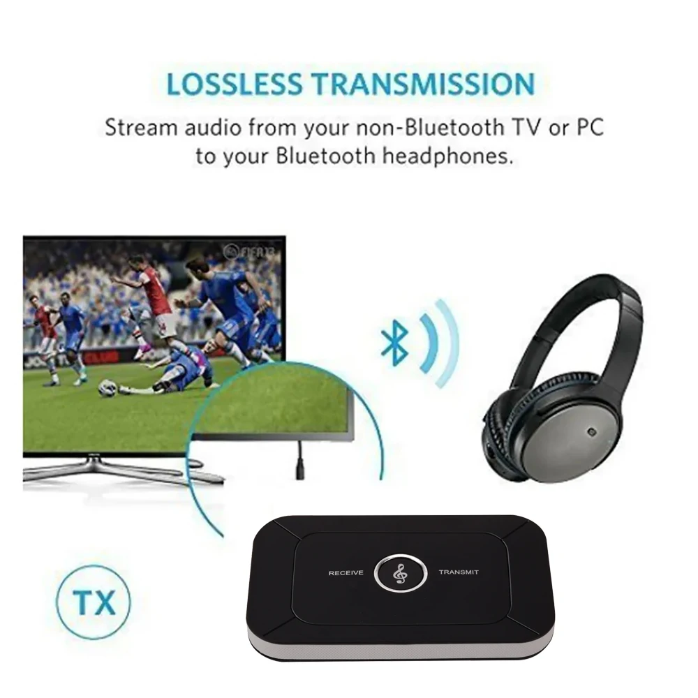 Bluetooth 5.3 nadajnik dźwięku odbiornik Stereo 3.5mm AUX Jack RCA klucz USB Adapter bezprzewodowy muzyczny do zestawu samochodowego PC TV słuchawki