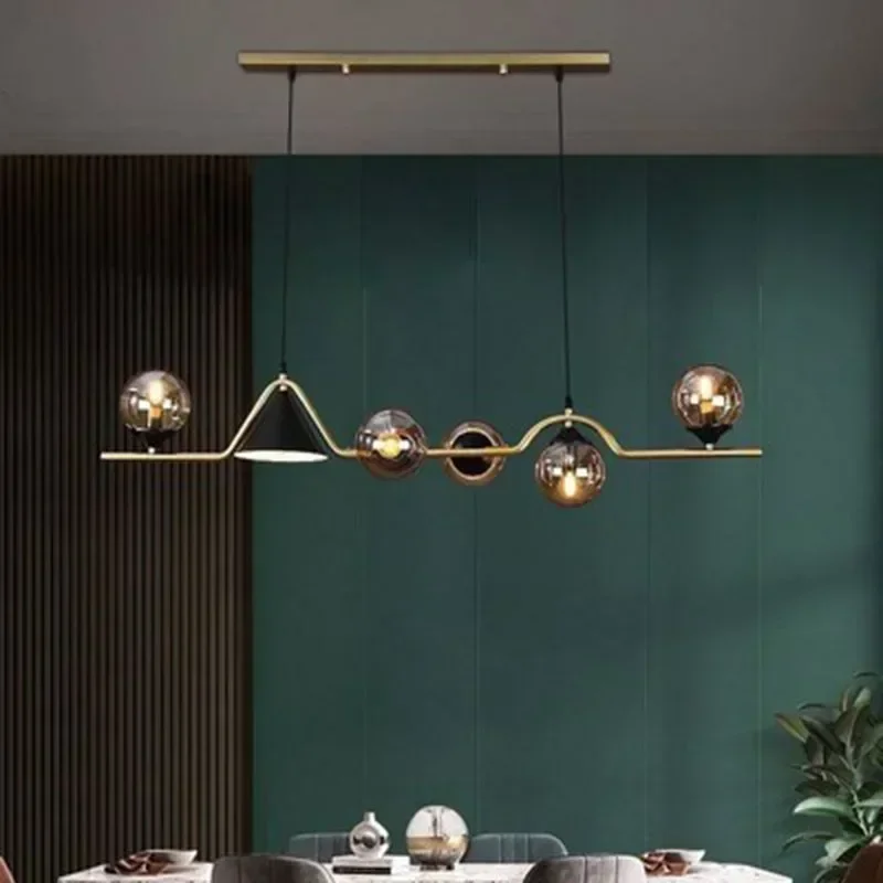 Modern Glass Ceiling Pendant Light Minimalism Table DiningRoom Kitchen Lsland Chandelier Suspension Glasses Hanging Lamps