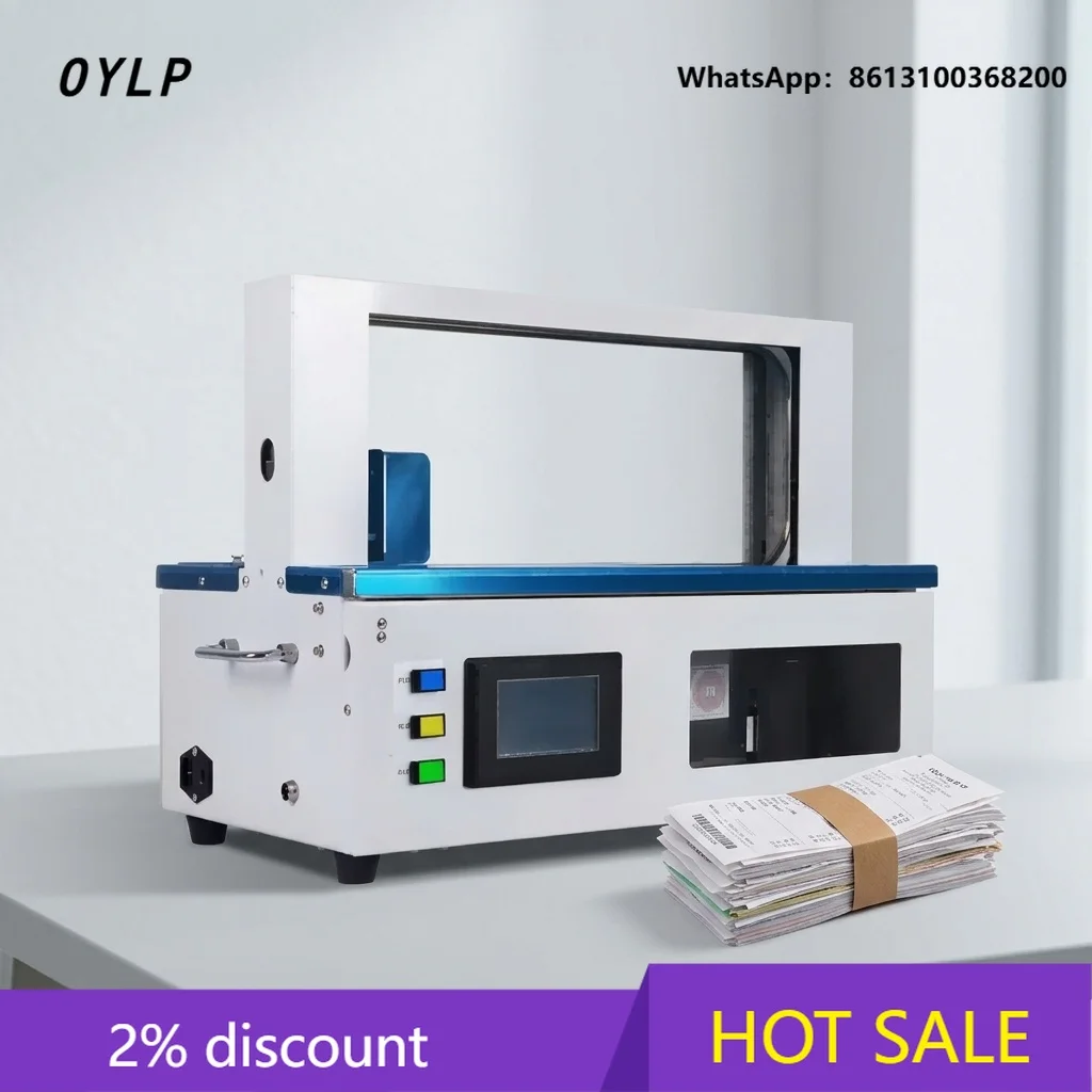 

OYLP Compact Design Opp Film Strap Paper Tape Tabletop Banding Machine Heat Sealing Packaging Machine for Supermarket