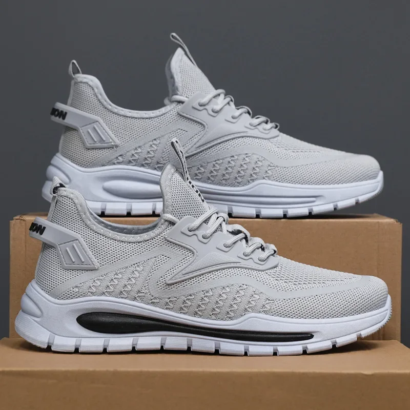 2026 New Men Casual Sport Shoes Breathable Lightweight Sneakers Outdoor Mesh Black Running Shoes Athletic Jogging Tenis Walking