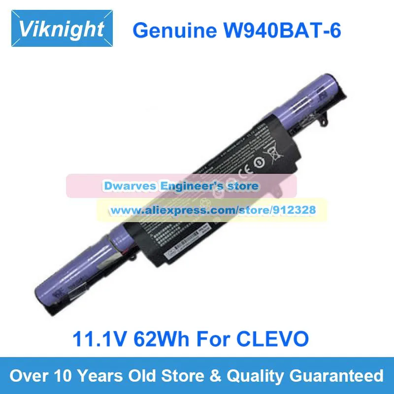 Genuine W940BAT-6 Battery 11.1V 62Wh For CLEVO Premium TV Xs3210 W940S Series Notebook Battery 6-87-w940s-4273-P 6-87-W940S-4271