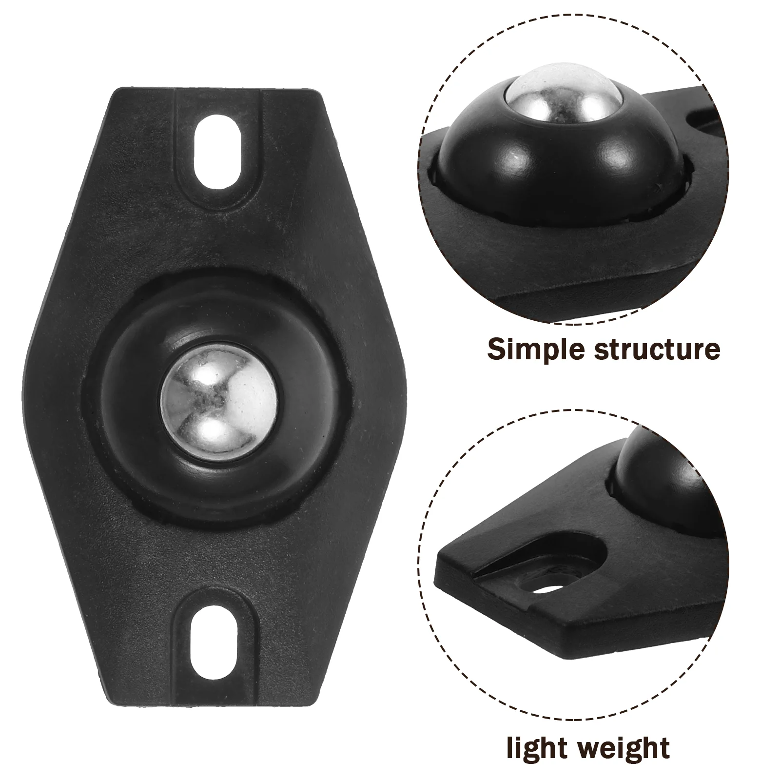 4 Pcs Storage Case Caster Ball Pulley Base Bins Adhesive Swivel Casters for Trash Can Small Wheels