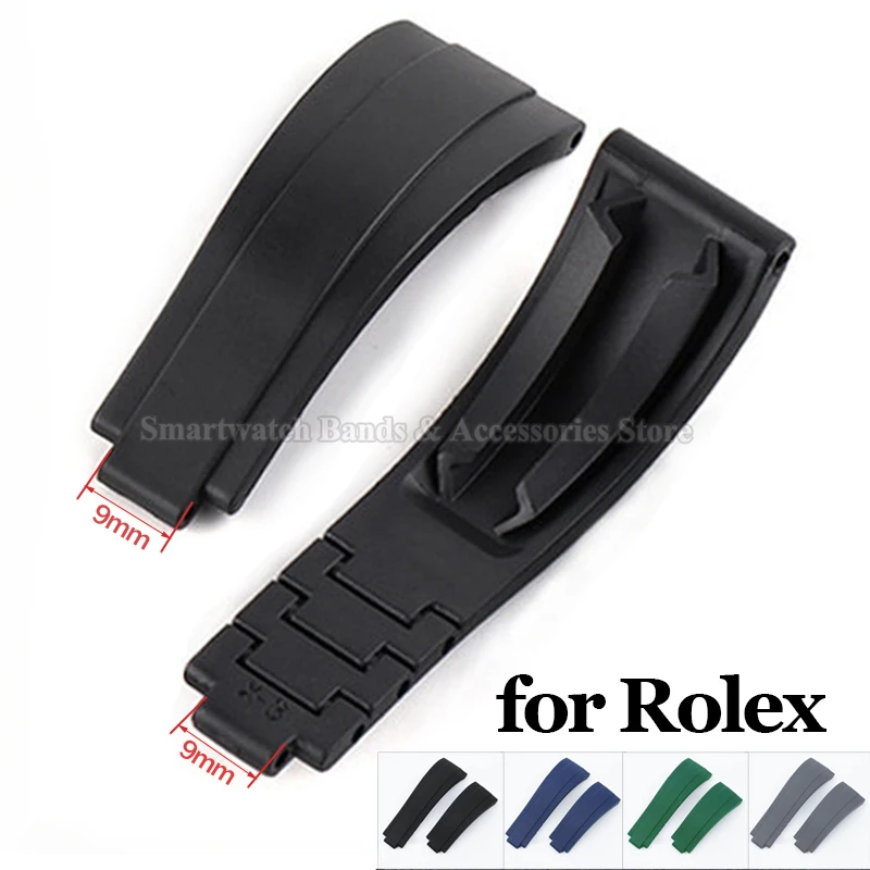 20mm TPU Silicone Strap for Rolex for Submariner for Daytona Rubber WristBand Waterproof Bracelet Metal Folding Buckle Accessory