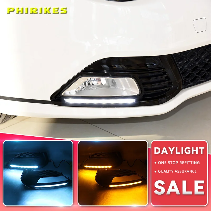 

2PCS LED Daytime Running Light For MG MG6 2010-2014 White and Yellow Turn Signal Function 12V Car DRL Fog Lamp Decoration