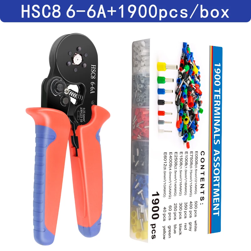 Krimptang Beentje Mouwen Buisvormige Terminal Gereedschap HSC8 6-4A/6-6A/16-6E Draad Crimper Huishoudelijke Elektrische Sets