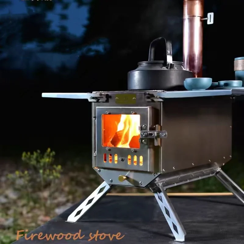 

Outdoor Wooden Stove Stainless Steel Firewood Stove Multi functional Folding Tent Heating Stove Picnic Barbecue Firewood Stove
