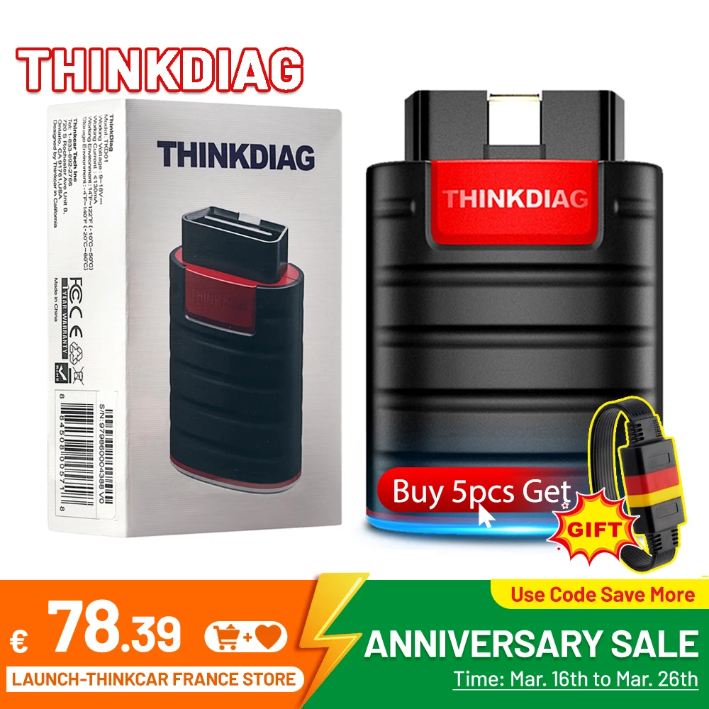 THINKCAR Thinkdiag hot Version Full System all car 16 Reset Service 1 Year Free OBD2 Diagnostic scan Tool Active Test ECU Coding