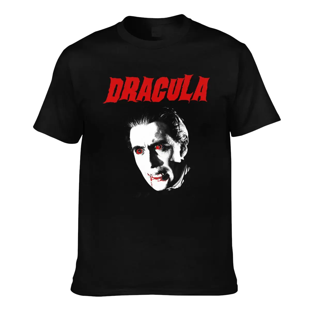 Horror Of Dracula T Shirt Dracula horor moive Retro Cotton T-Shirt Crewneck Print Streetwear Tops for Man Oversized Premium Tees