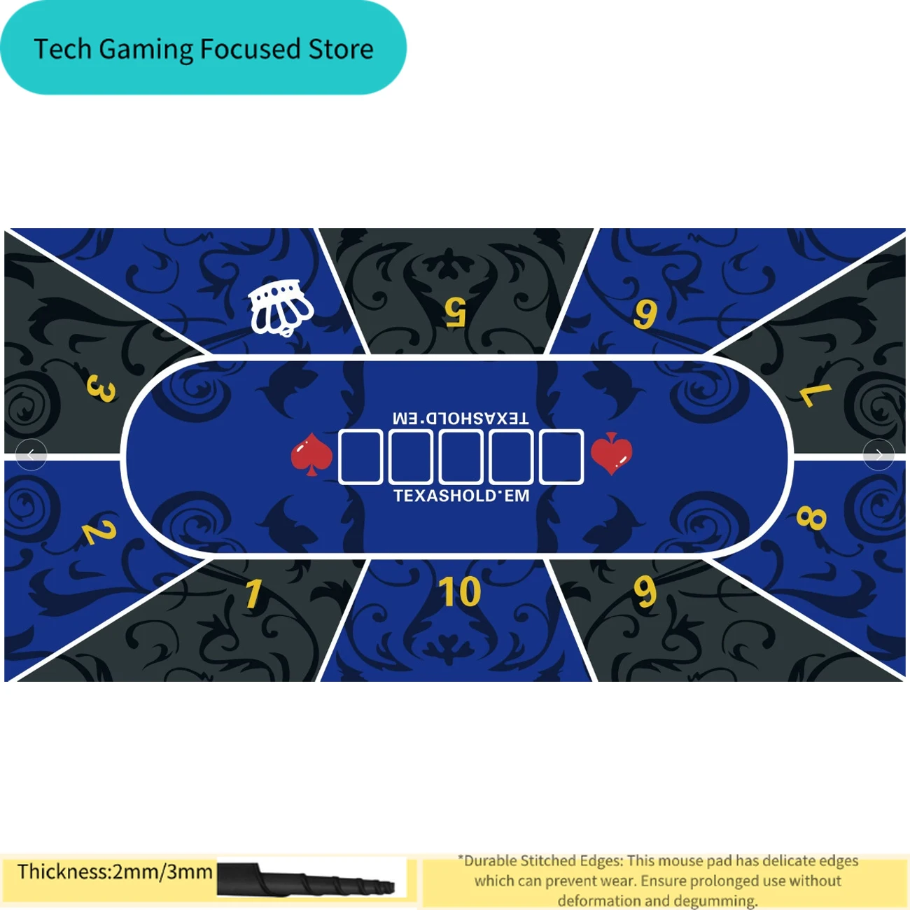 Texas Hold'em Large XXL Leather Non-slip Waterproof Portable Table Pad Poker Mouse Pad Keyboard Office Table Game Players Layout