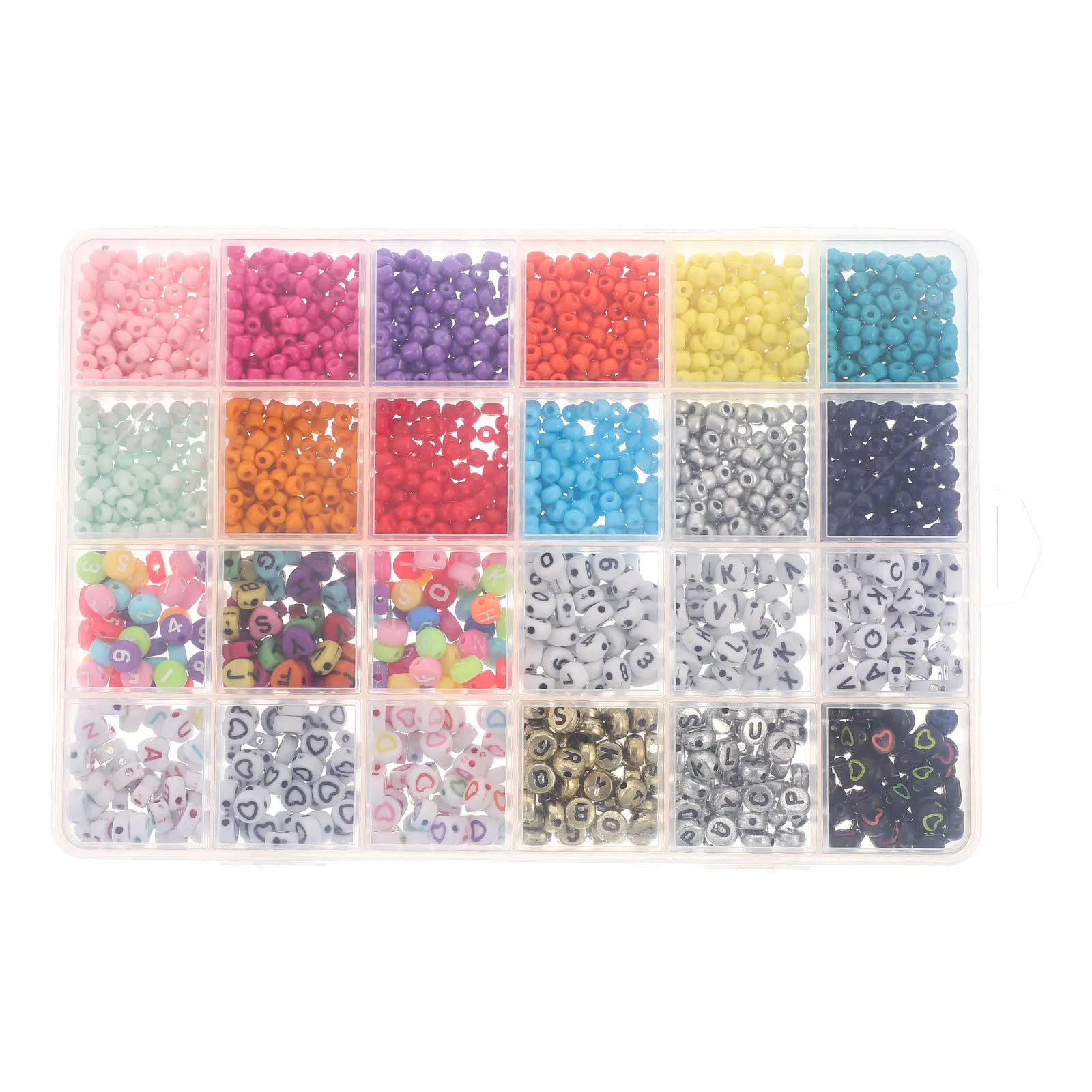 1 صندوق من خرز الحروف المطلية بلون سادة خرز زجاجي فضفاض لصنع المجوهرات بنفسك لوازم يدوية للسوار الزخرفي #5
