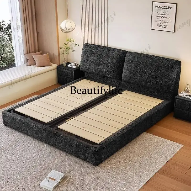 03 Plush Couples Frame Luxury Bed Bedrooms Decoration Wooden Adjustable Luxury Bed Double Modern Style Cama De Casal Furniture