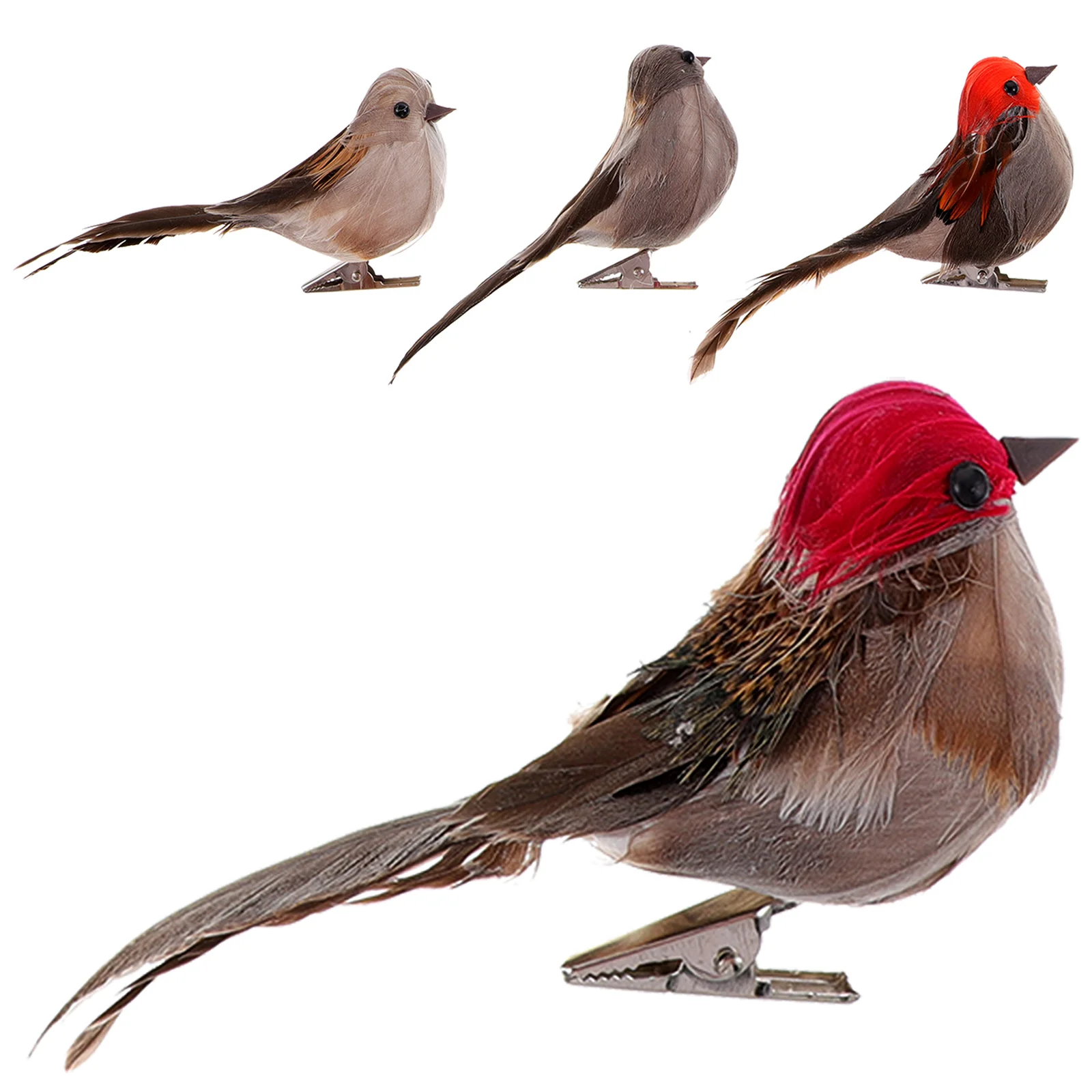 

4 Pcs Foam Bird Simulation Decoration Room Toy Fake Plant Feathered Birds