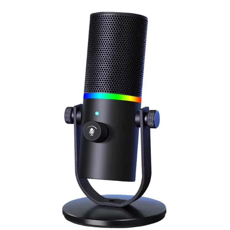 

ABVO-Live сценическая запись RGB-подсветка, студийный микрофон для подкастов, шумоподавление голоса с одним отключением звука, микрофон Type-C