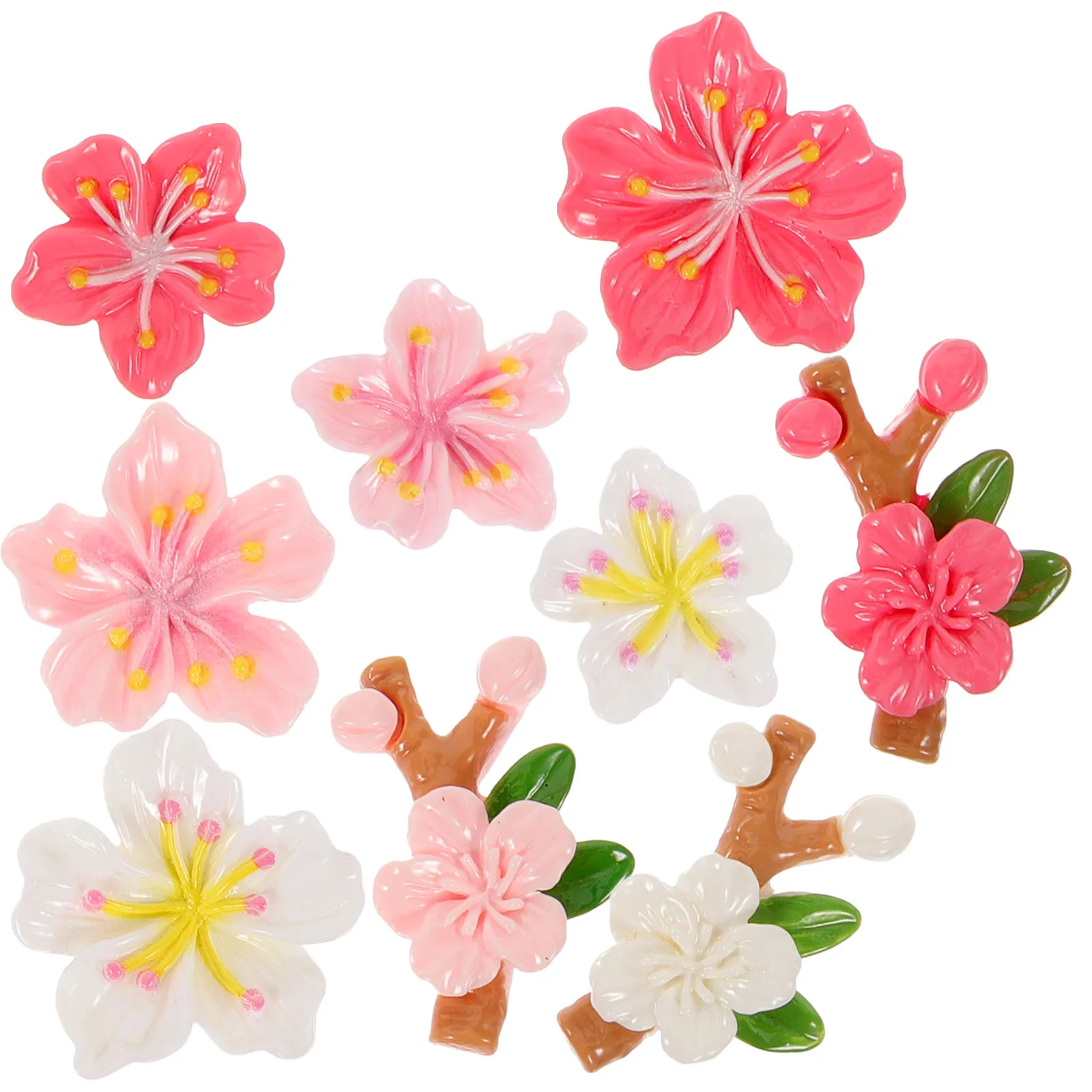 

9 Pcs Shaped Magnetic Stickers Peach Blossom Design Fridge Decor Simple Fridge Stickers Kitchen Message Board Home Decors