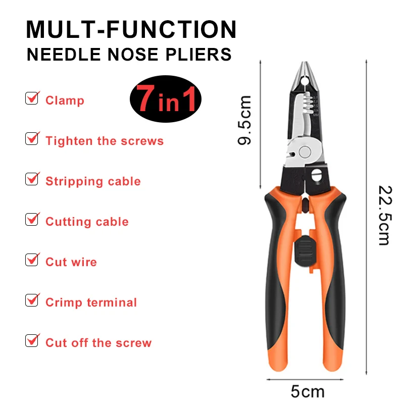 Nieuwe 8 Inch Draadstrippertang Krimptang Multifunctioneel 9 In 1 Elektrisch Handgereedschap Voor Elektriciens Draadsnijgereedschap