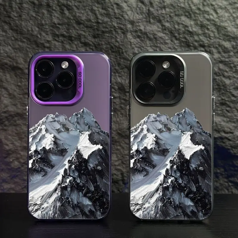 Beautiful Snow Mountain Phone Case For iPhone 16 15 14 13 12 11 Pro Max 78Plus XR XS MAX MINI Y2K Soft Girl Anti Fall Back Cover