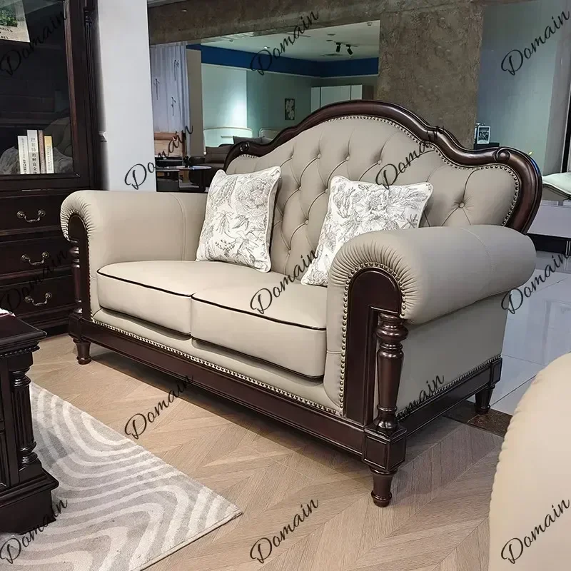 30XX American First-layer Cowhide Couchs Three-seat Sofa Double Leather Living Room Sofas And Seating Couch Armchair Home Furnit
