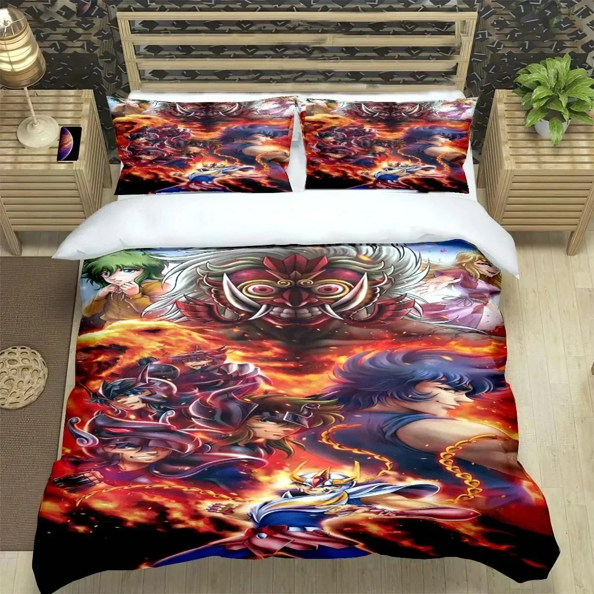 Saint Seiya 3D NEW Duvet Cover Pillowcase Bedding Set Adult Boy Girl Bedroom Decoration Children Single Double Large