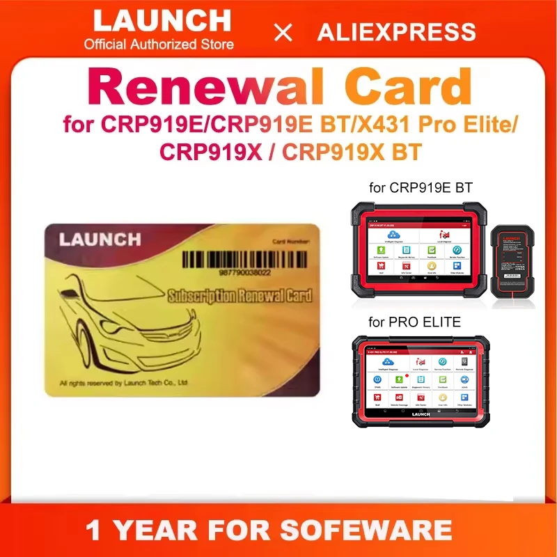 LAUNCH 1 year Subcription Renewal Card for CRP919E/CRP919E BT/X431