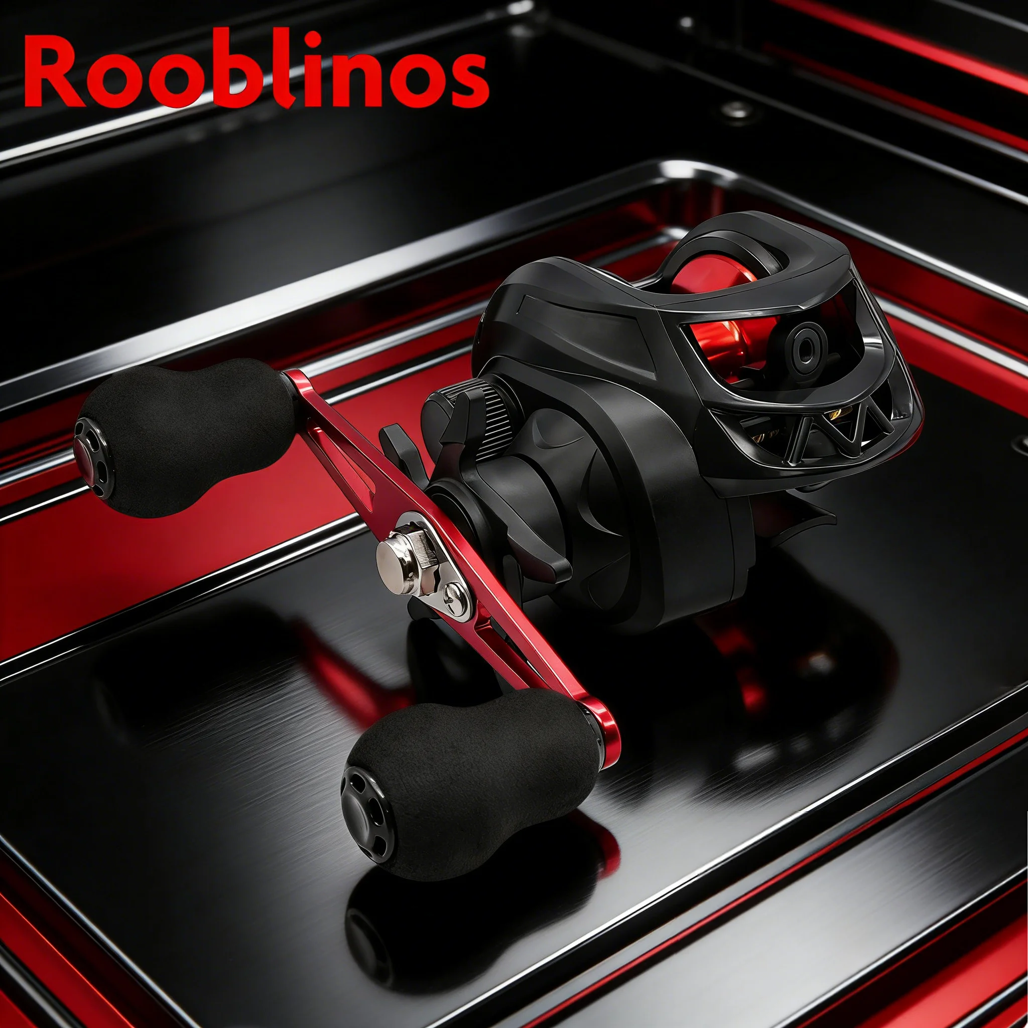 Rooblinos AC Angelrolle, maximale Zugkraft 8 kg, Übersetzungsverhältnis 7,2:1, Metallspule, Angelrolle für Süßwasser und Salzwasser, Baitcasting-Rolle