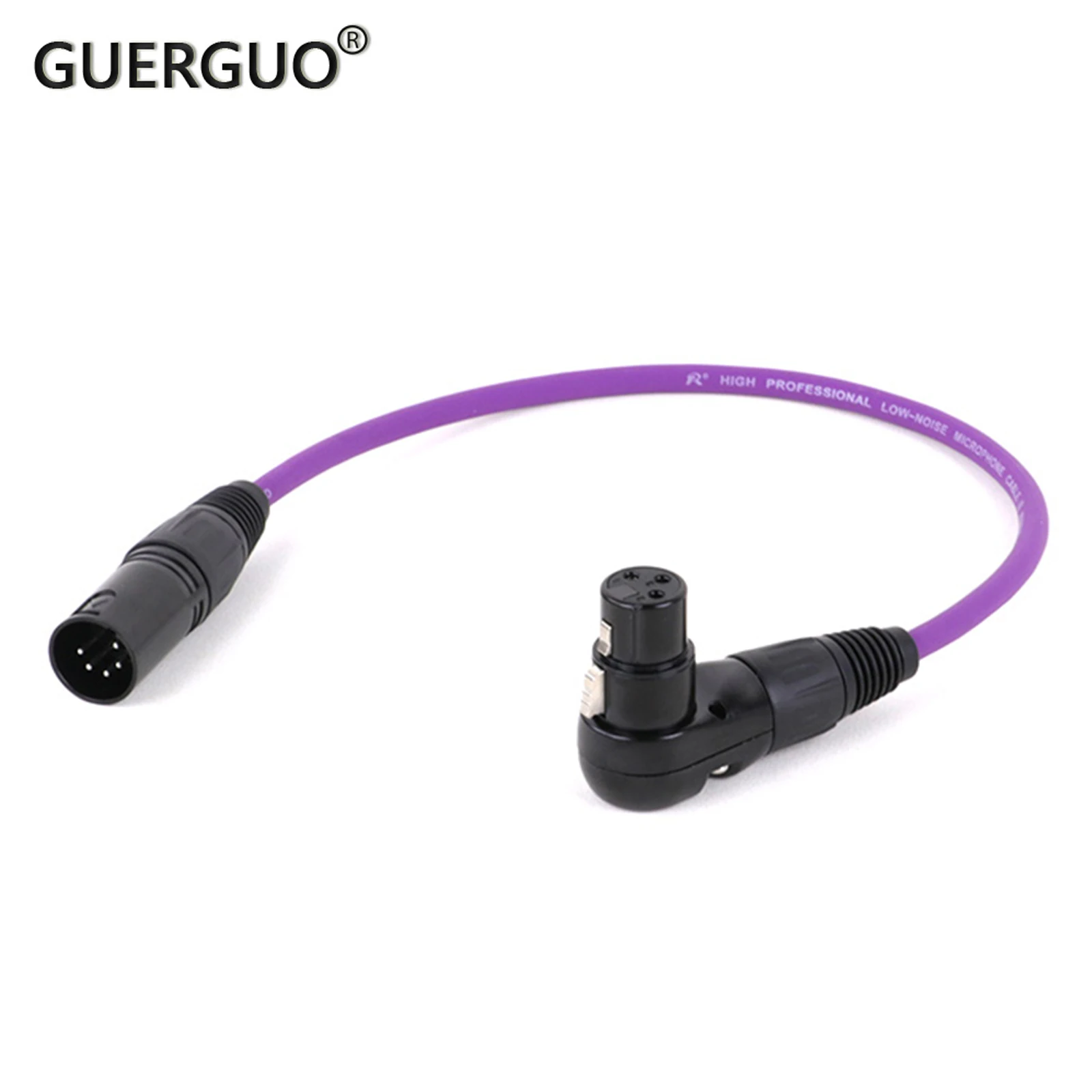 

5Pin to 3Pin XLR Cable Adapter, 3PIN 90-Degree Female to 5PIN Straight Male Balanced Colorful Cord,Right Angle XLR Cable