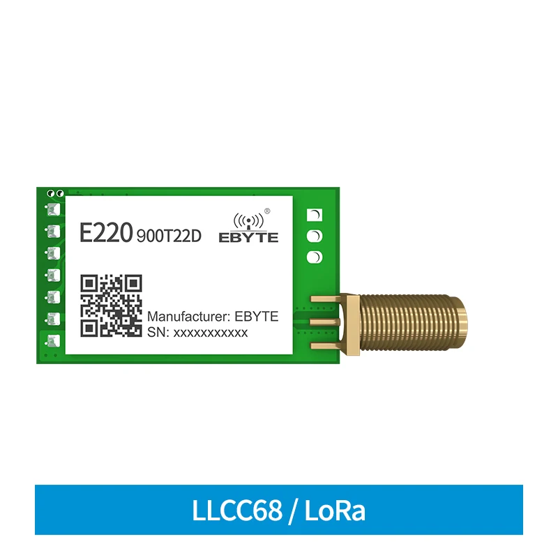 

10pcs LLCC68 LoRa Module 868MHz /915MHz Rf Module 5km LoRa Wireless Transmitter and Receiver SMA-K Antenna E220-900T22D