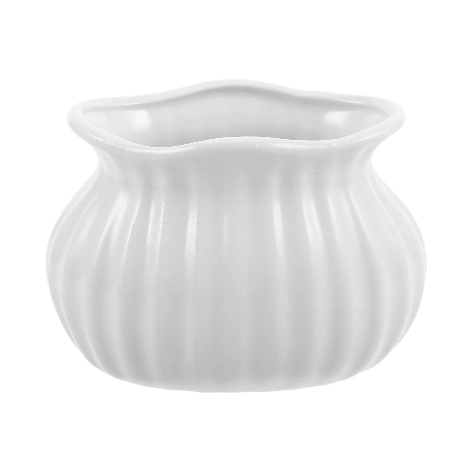 مزهرية سيراميك بيضاء حديثة، مزهرية زهور أنيقة لغرفة المعيشة، قطعة مركزية لطاولة الطعام، ترتيب زراعة بسيط للطازجة #1