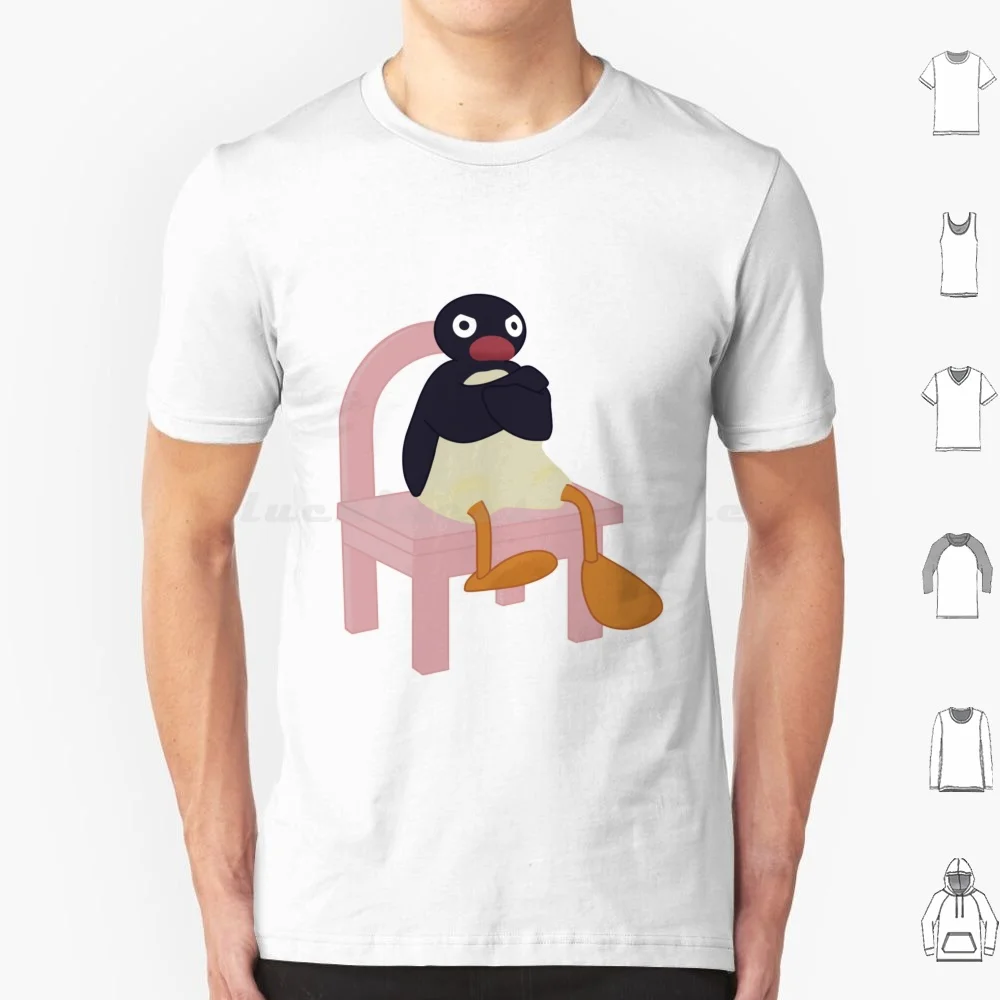 Pingu T Shirt Big Size 100% Cotton Angry Mad Meme Pingu Penguin Pengu Pingoo Pengoo 90s 2000s Tv Cartoon Animation Winter Cute