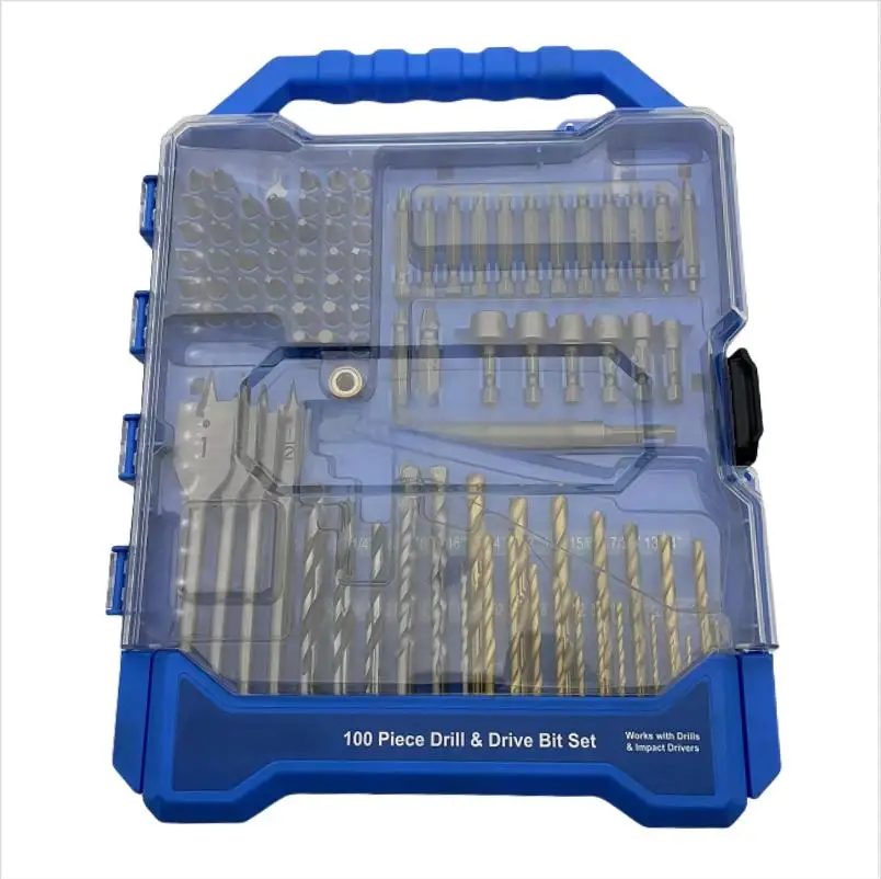 

100 pcs Combination Drill Set Versatile Tool Sets for Machining Furniture Manufacturing and DIY