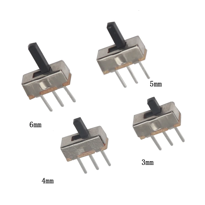 【200-50PCS】SS12D00 Interruptor on-off mini Slide Switch 3pin 1P2T 2 Position High quality toggle switch Handle length2/3/4/5/6MM