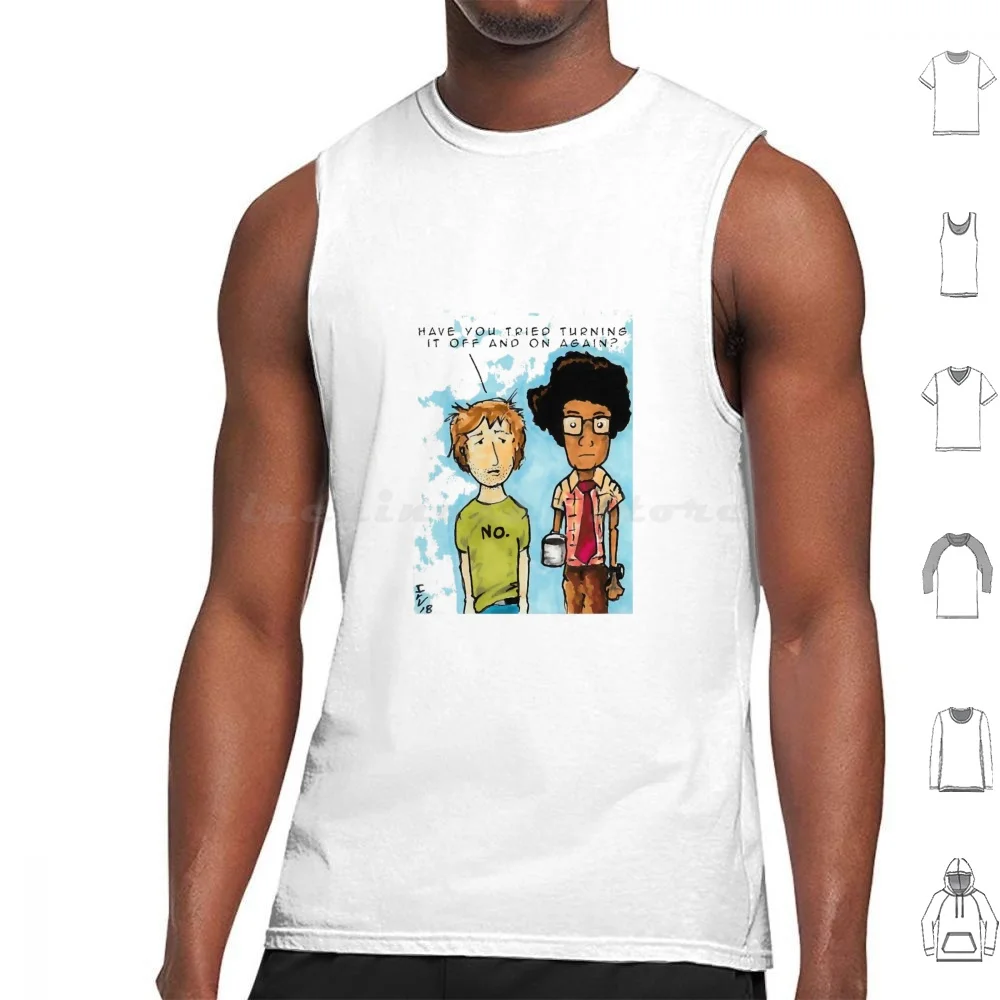 The It Crowd Tank Tops Vest Sleeveless Moss It Crowd Moss The It Crowd It Roy Jen Funny Comedy Geek Richard Ayoade Nerd