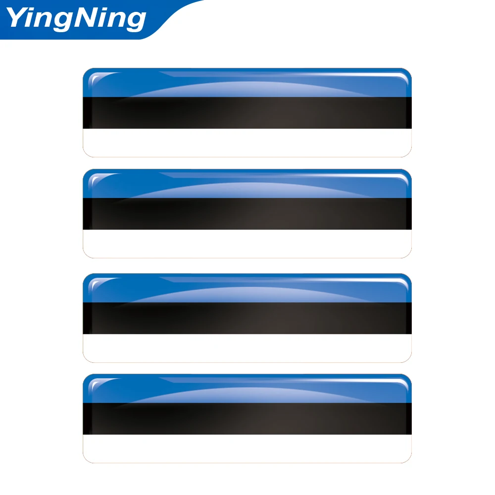 

4Pcs Estonia Flag Car Sticker 3D Epoxy Resin Decal Estonian National Flag Stripe for Auto Door Bumper Trunk Decoration Accessori