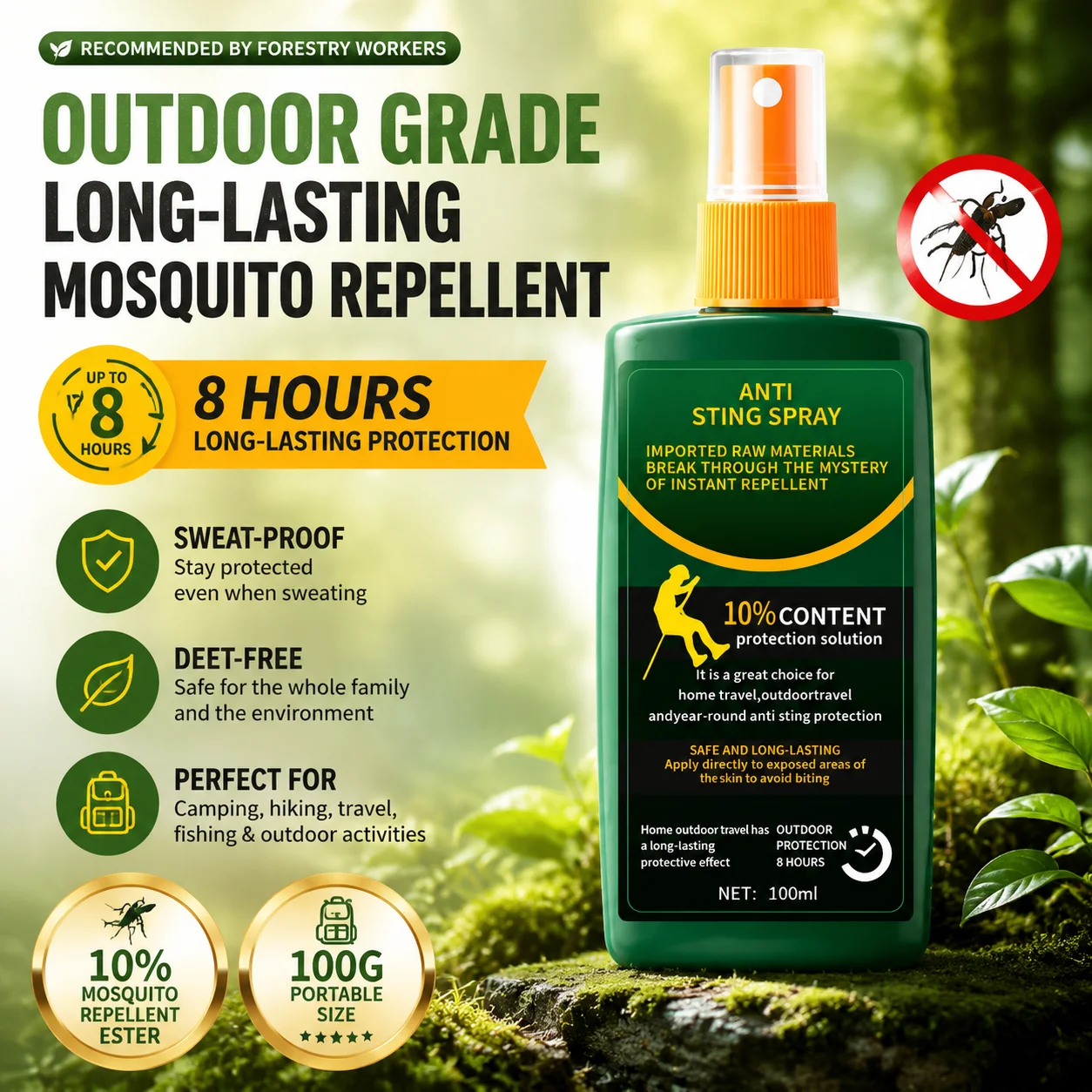 Outdoor Portable Mosquito Repellent Camping Trip Mosquito Repellent Spray Strong Mosquito Repellent Toilet Water