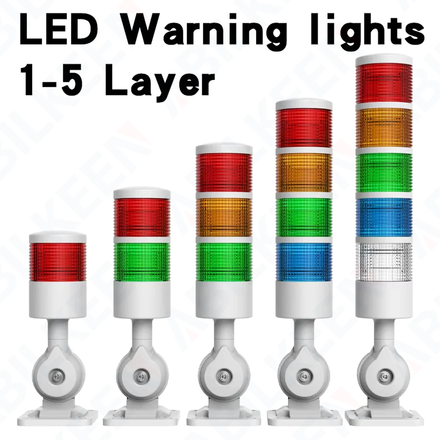 ABILKEEN IBCL-102 Two Layer Red+Green LED Light Warning Alarm 12-24V/220V Flashing LED Light Machine Tool Alarm Light