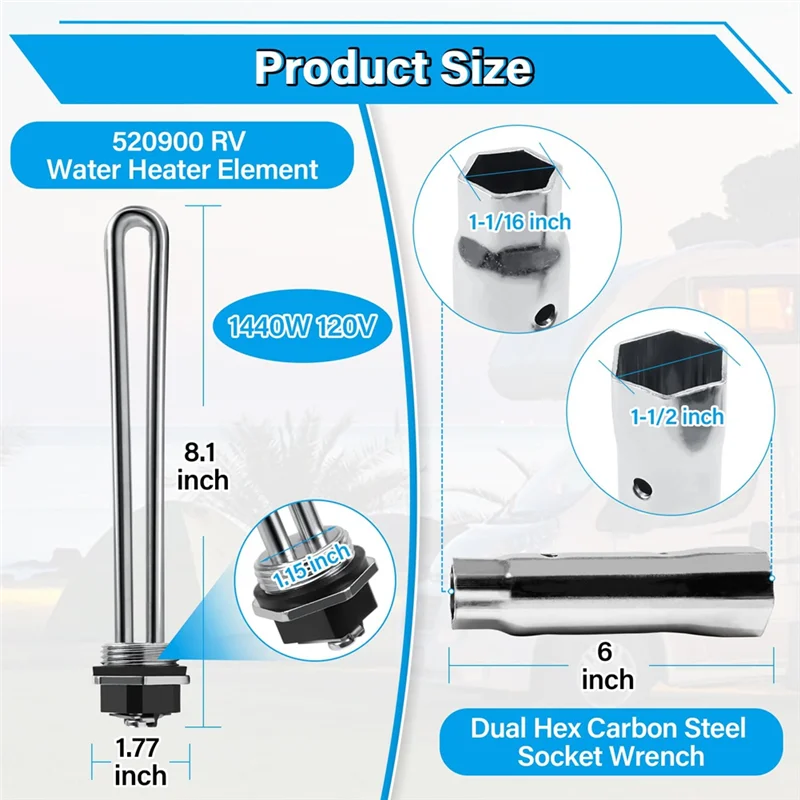 

For Suburban RV SW Series Electric Water Heater Compatible RV Water Heater Kit 520900 Replacement Part 520789 SU520789