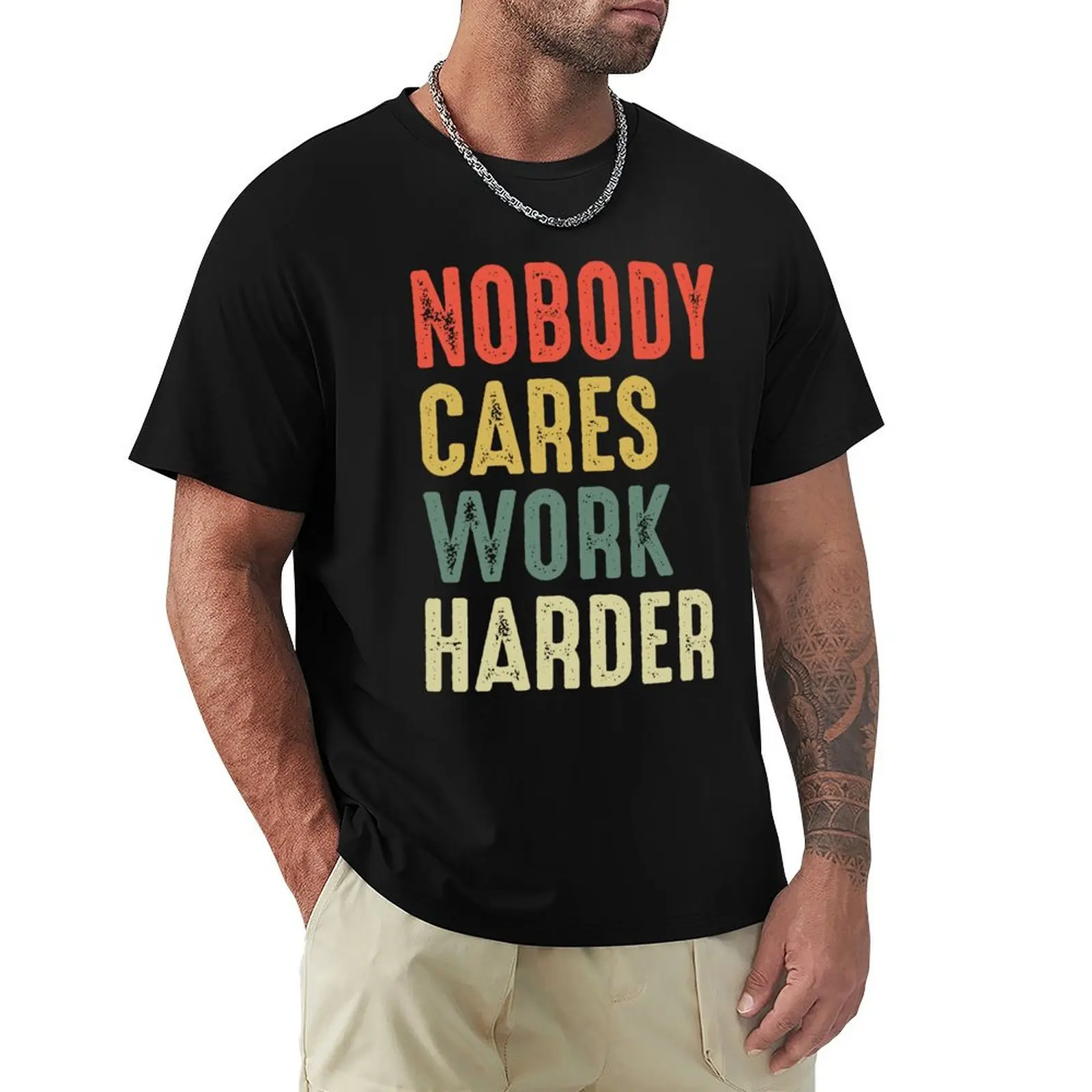 

Nobody cares T-Shirt vintage oversized quick-drying summer tops mens graphic t-shirts hip hop