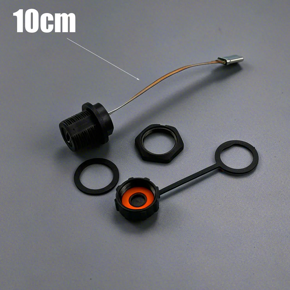 Type-C Threaded FPC Waterproof Plug Snap On Data Connector Industrial Grade USB 3.1 Type C Socket with 10CM/20CM Cable IP68